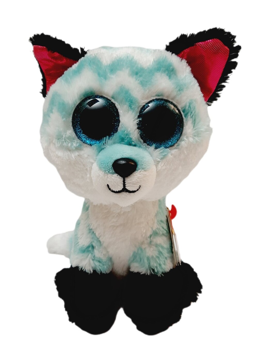🍒 NWT Ty Beanie Boos Piper the Fox Claire’s Exclusive Chevron Blue 6" Kids Toy